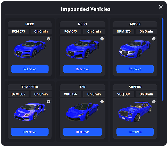 Impound Menu