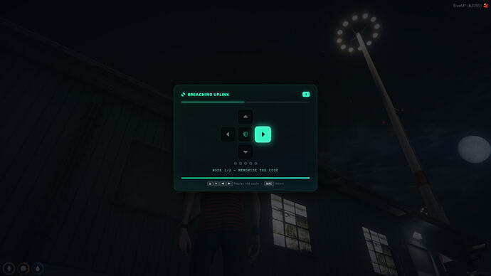 "Sequence Breach" — the camera-hacking minigame