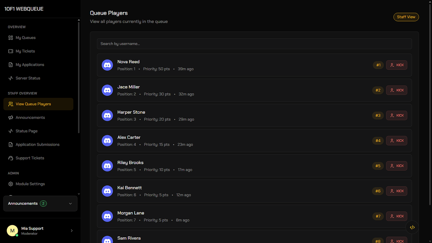 Website Queue with Apps & Tickets - FiveM Releases - Cfx Forum