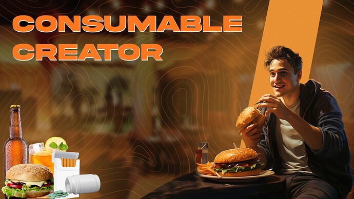 [Release] [ESX]/[QB] Consumable Creator with | food, drink, drug, smoke, alcohol | Thumbnail