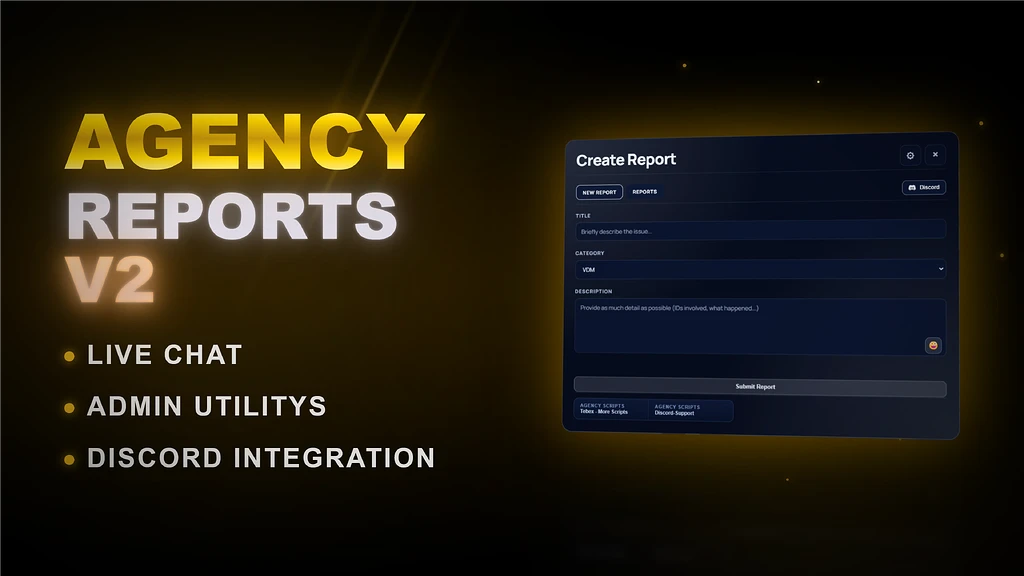 QB/EX/STANDALONE的代理报告V2 |高级报告和支持票系统-FiveM插件网