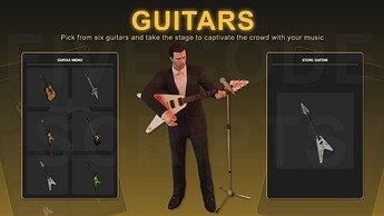 FiveM Tequi La La Job - Guitars - Pick from six guitars and take the stage to captivate the crowd with your music