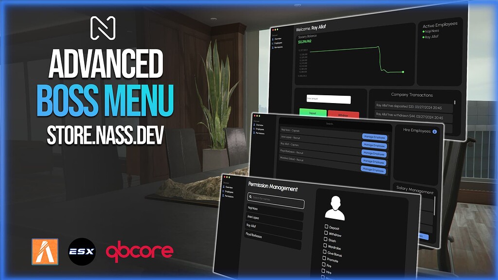 [ESX/QBCORE] Nass Advanced Boss Menu - FiveM Releases - Cfx.re Community