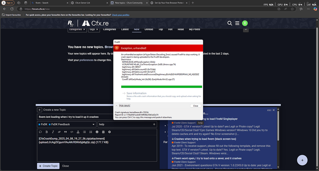 Fivem crashing on start up - FiveM Client Support - Cfx.re Community