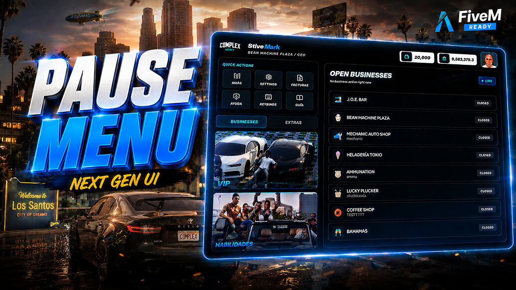 FiveM Pause Menu Script [ESX/QB/QBX] - FiveM Releases - Cfx Forum