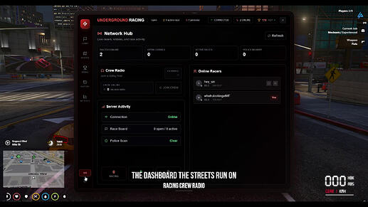Racing panel Crew Tab