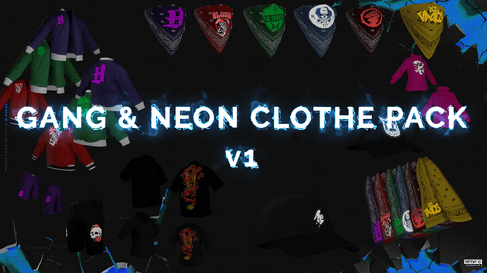 Gang And Neon Clothe Pack 3700 Textures [EUP][PAID] Thumbnail