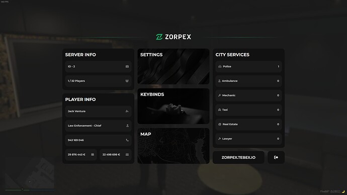 Zorpex Pause menu [QBCore & ESX] Thumbnail