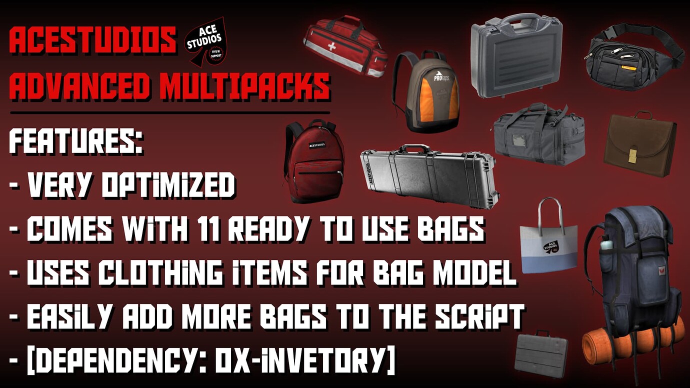 Backpacks Script | 11 Types of backpacks [OX] | Easily Add more Bags ...