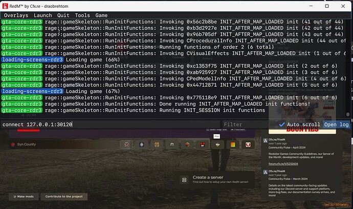 Connect to local server using console