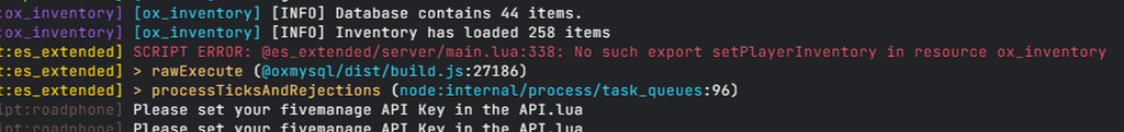 OX Inventory Error setPlayerInventory (Help) - Resource Support - Cfx Forum
