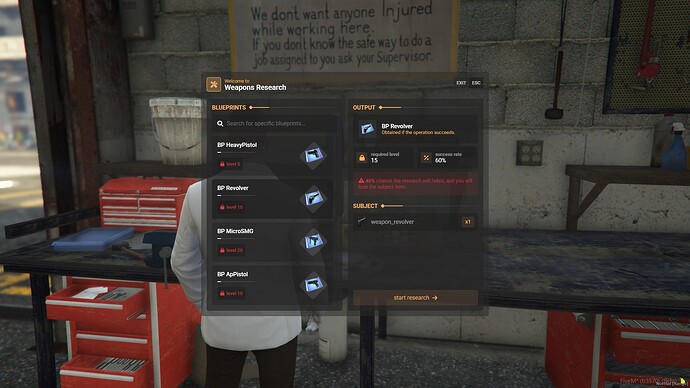 fivem crafting creator - blueprints research