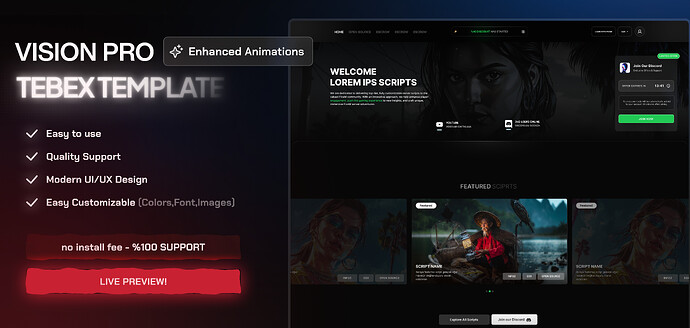 VISION™ – Ultimate Premium FiveM Tebex Theme | Boost Your Server Performance Thumbnail