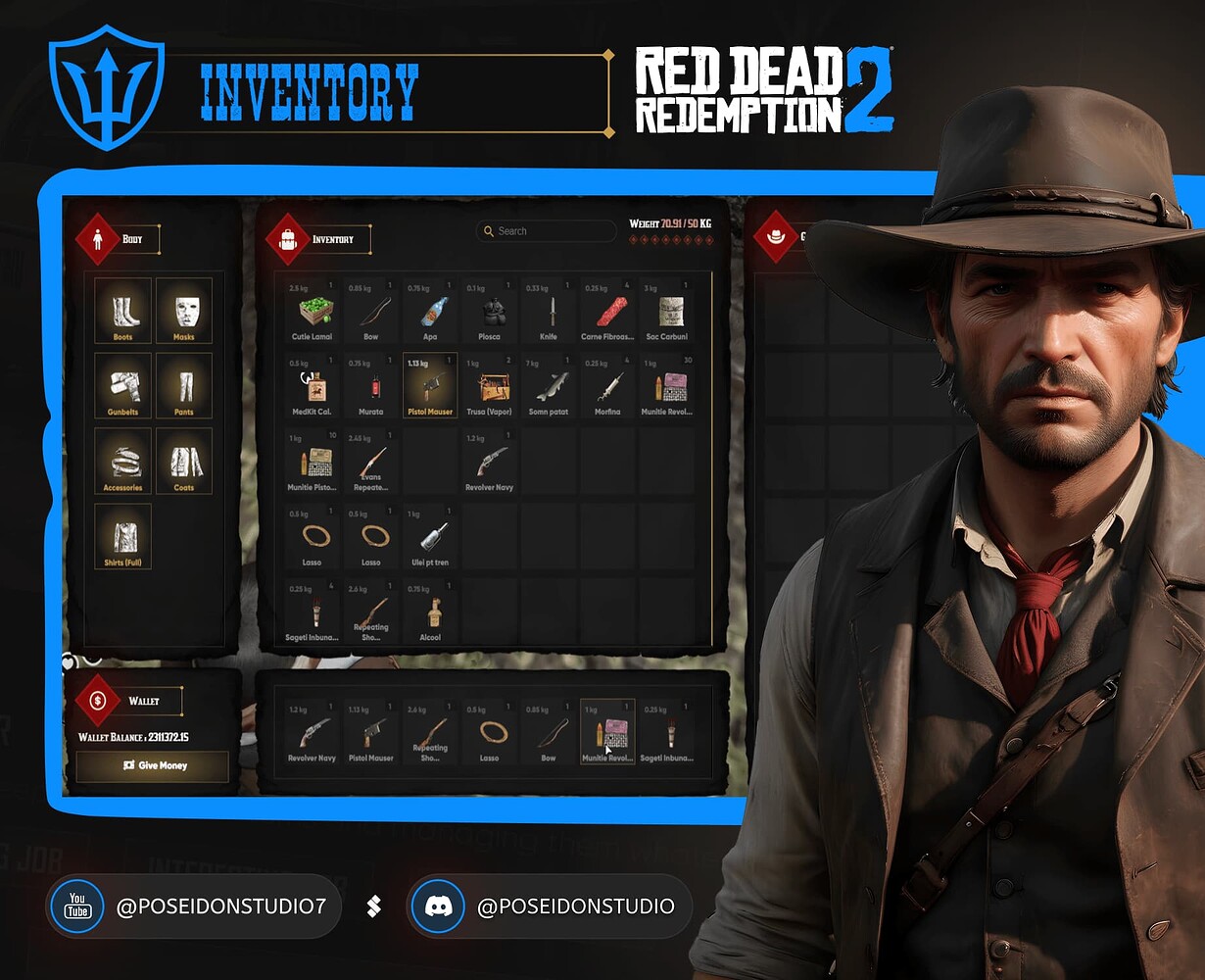 [STANDALONE] REDM | INVENTORY (POS-Inventory) - RedM Releases - Cfx Forum