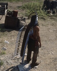 Headdress 13 (head + cape) back