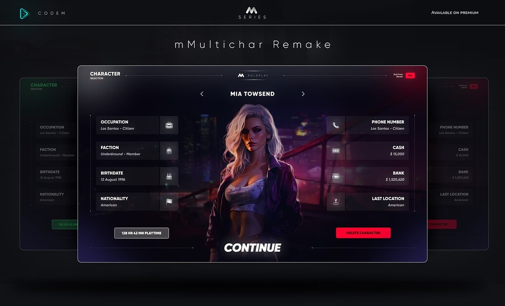 CodeM mMultichar Remake (Advance Multicharacter System) - FiveM ...