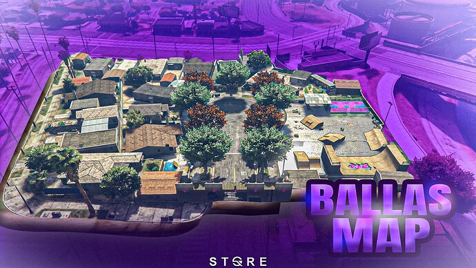 [MAP][PAID] Ballas Gang Hood Map Fivem GTA 5 RP + Interior Thumbnail