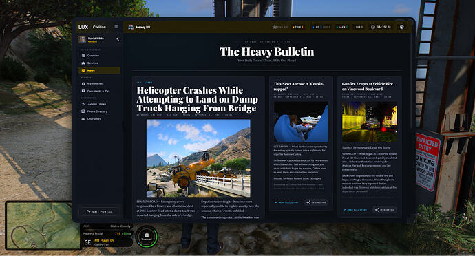 Fig. 5: Preview of the News Reporter service in action