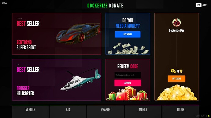 [QB/ESX] Vip System (Vehicles, Planes or Helicopters, Weapons, Moneys, Items) Thumbnail