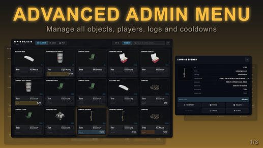 FiveM Camping Script - ADVANCED ADMIN MENU - Manage all objects, players, logs and cooldowns