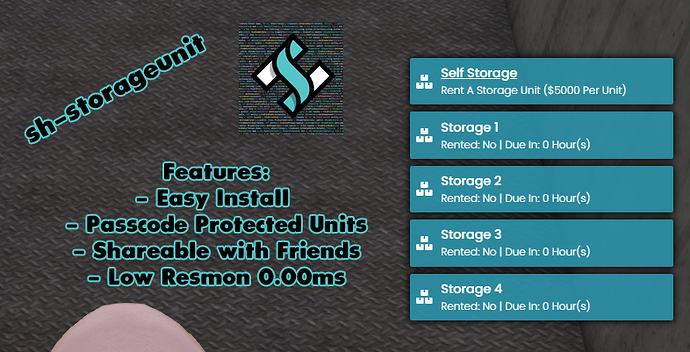 sh-storageunit [QBCore] Thumbnail