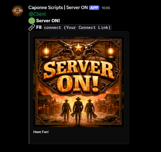 [FREE] Automatic Server ON Notification - RedM Releases - Cfx Forum