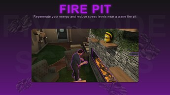 FiveM UWU Cat Cafe Job - Fire Pit - Regenerate your energy and reduce stress levels near a warm fire pit