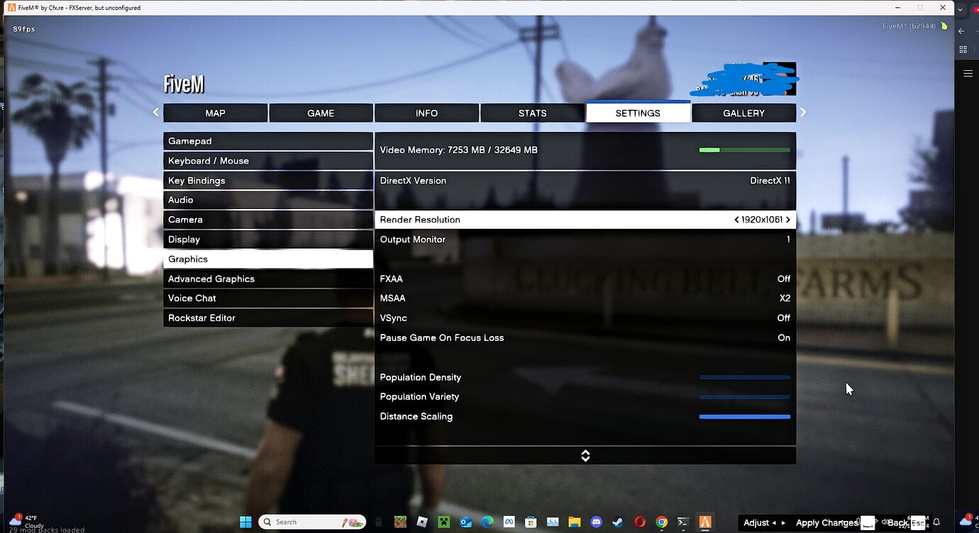 Graphic's Settings Issue - FiveM Client Support - Cfx Forum