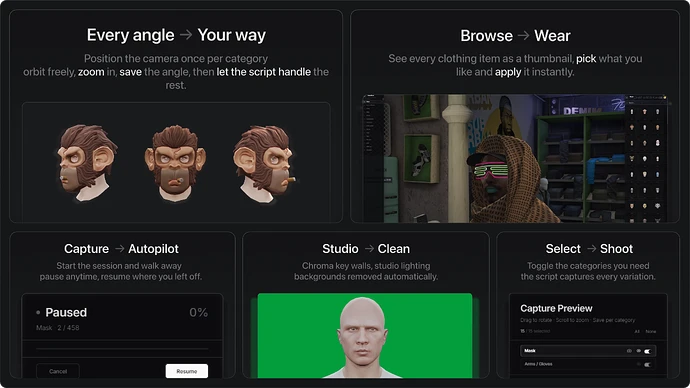 [FREE] Automated Asset Capture Engine (Clothing, Vehicles, Props)