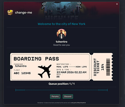 Advanced Discord Queue with Boarding Pass UI