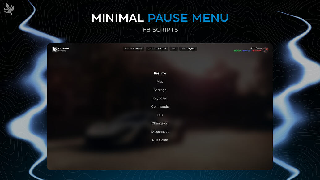 FB Pause Menu | Minimal & Fully Configurable | FiveM Standalone - FiveM ...