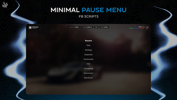 Police Pause Menu FB Pause Menu | Minimal & Fully Configurable | FiveM Standalone - FiveM ...