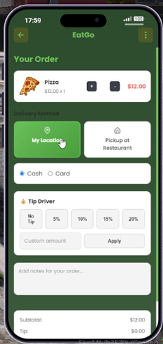 EatGo - Food Delivery App with Tips & Restaurant Management | LB-PHONE thumbnail 4