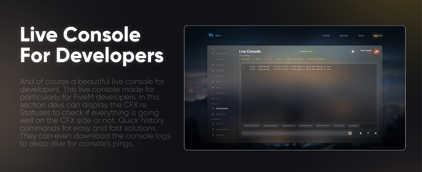 Codem Computer CodeM mAdmin Ultimate Web Panel | ESX - QB - FiveM Releases - Cfx.re ...