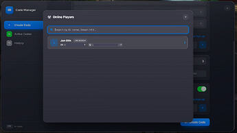 Choosing player from online list