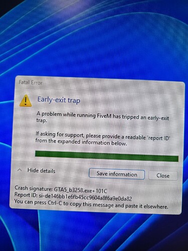 コメント専用 Crash Report [GTA5_b2808.exe!sub_141385264 (0x89)] - FiveM Client
