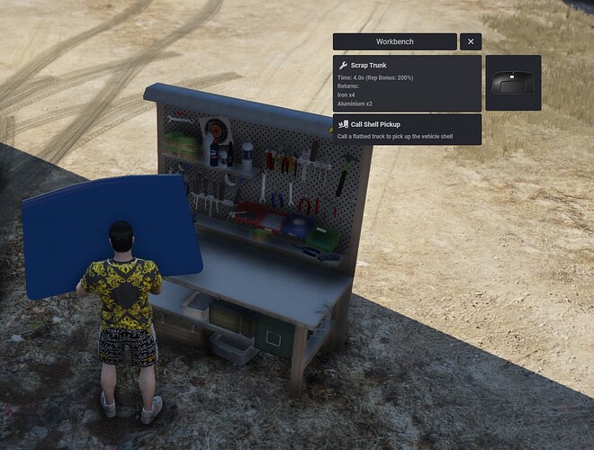 Work Bench Menu