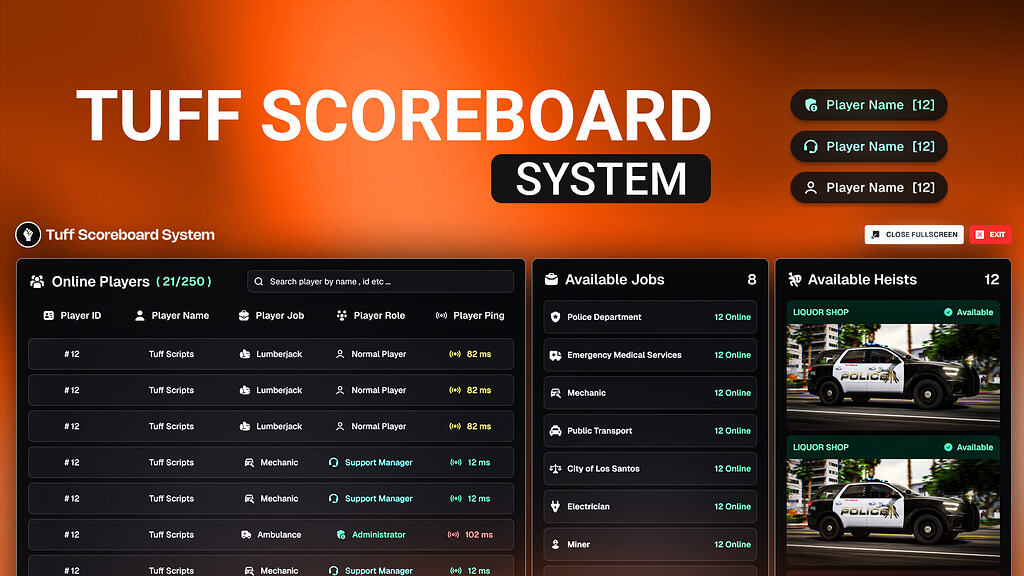 [免费]Tuff前进记分牌 - FiveM插件网-FiveM插件网