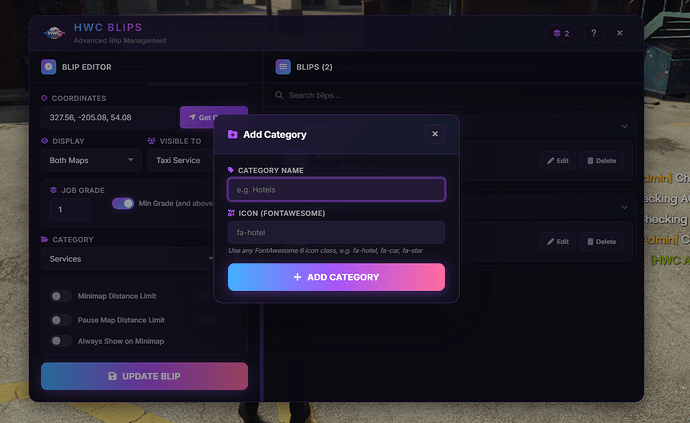 📣 HWC Blip Creator V2 [FREE][Qb][ESX] 4