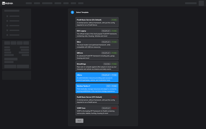 TxAdmin Dashboard -vMenu & Warfare TacticsV