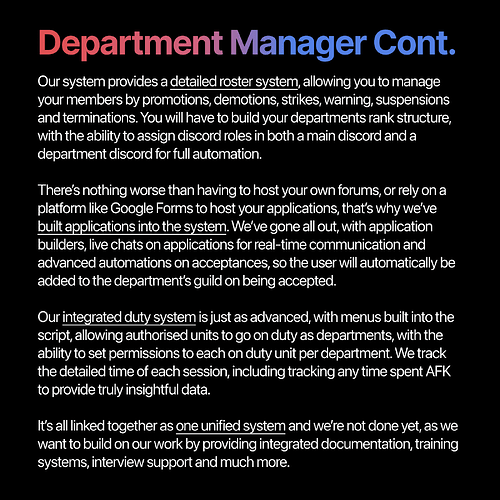 4. Department Manager Cont.