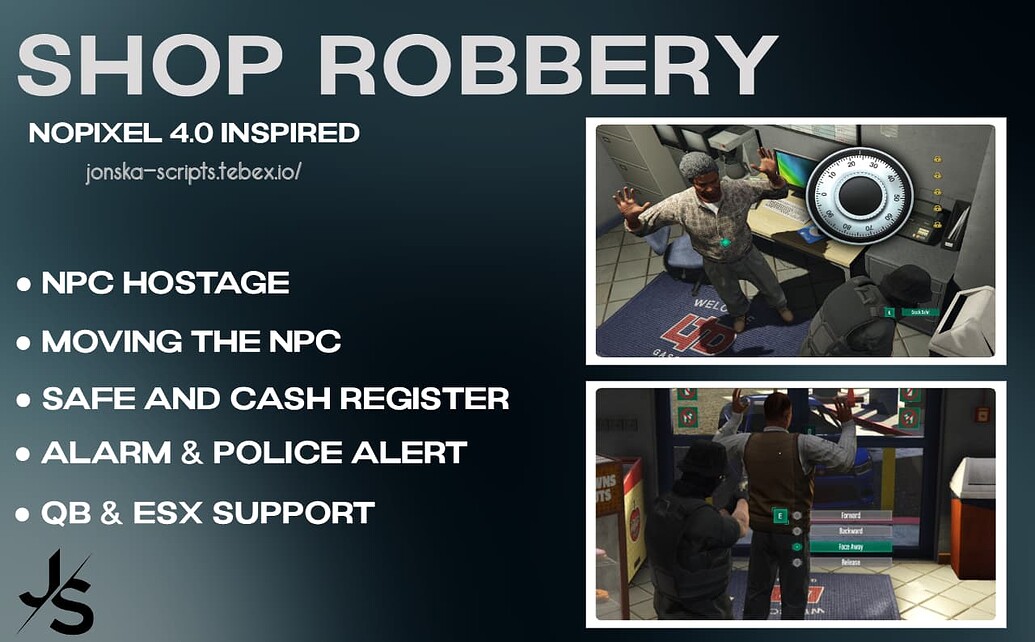 Jonska Shop Robbey NoPixel 4.0 Inspired [QB/ESX] Releases Cfx.re