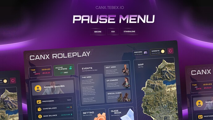 [PAID][ESX - QB - Standalone] CanX - Pause Menu Thumbnail
