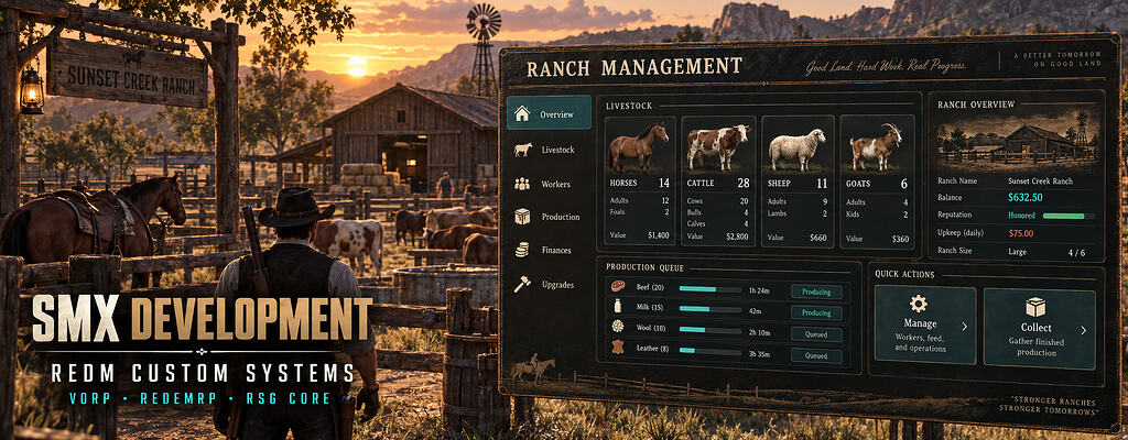 [FOR HIRE] RedM Developer | VORP, RedEM:RP, RSG & Custom Systems ...