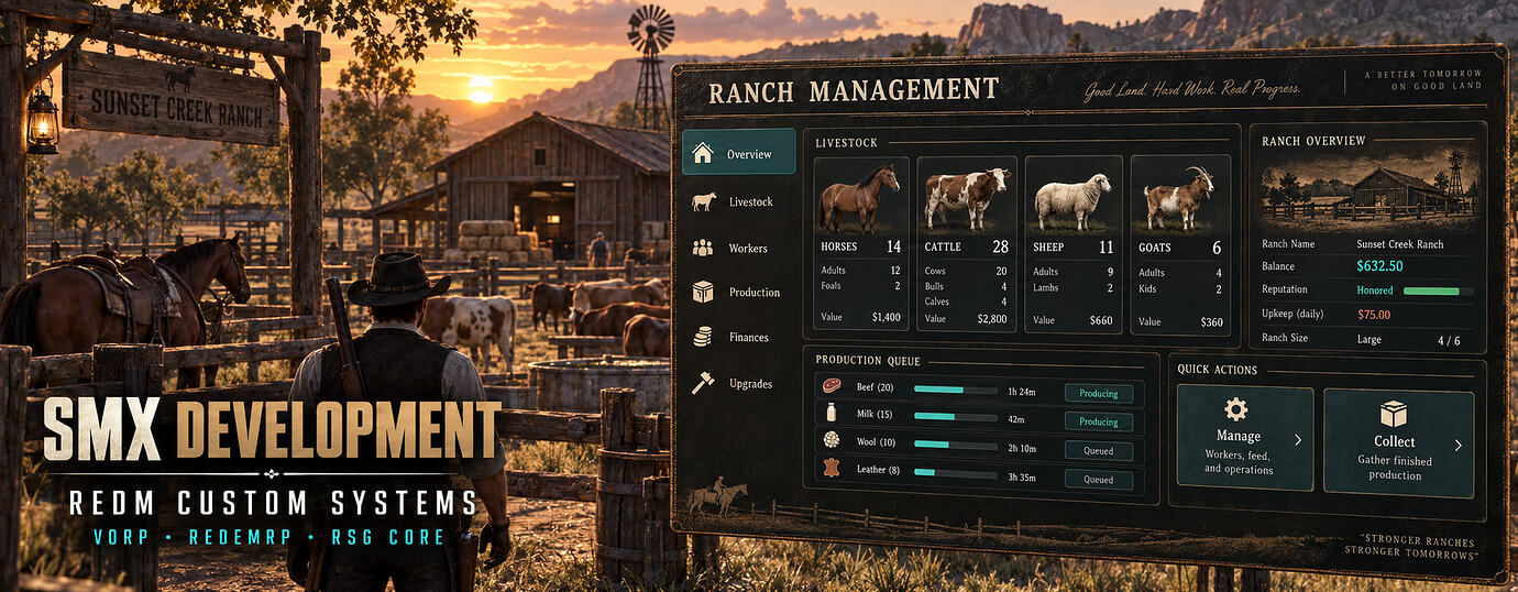 [FOR HIRE] RedM Developer | VORP, RedEM:RP, RSG & Custom Systems ...