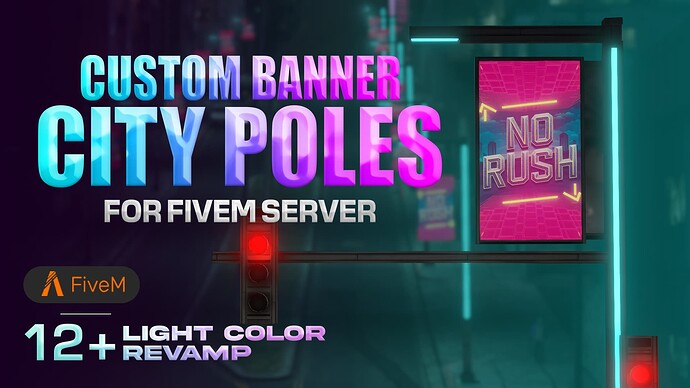 Dynamic Street Poles w/ Customizable Banners & 12+ LED Colors Thumbnail