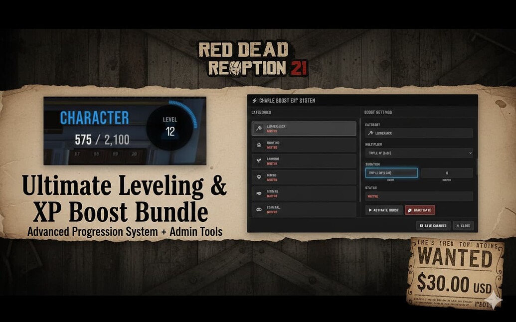Leveling & XP Boost Scrpit (LOST Edition) - RedM Releases - Cfx.re ...