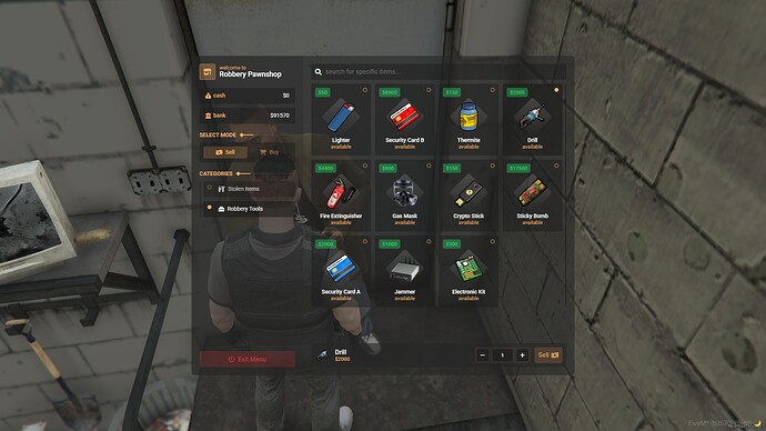 fivem pawnshop creator - robbery