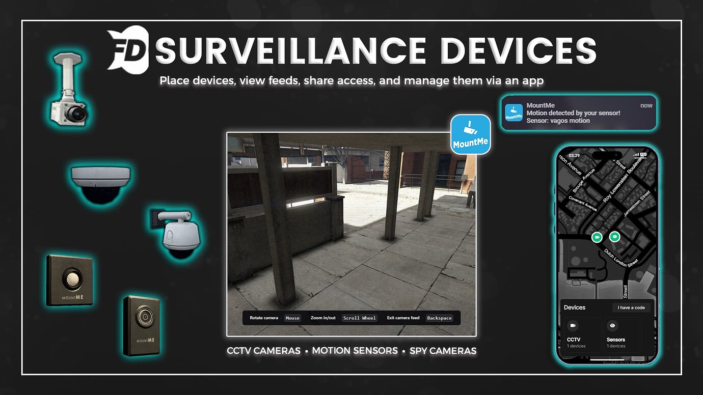 [Paid] FD Surveillance Devices - CCTV & Motion Sensors - FiveM Releases ...