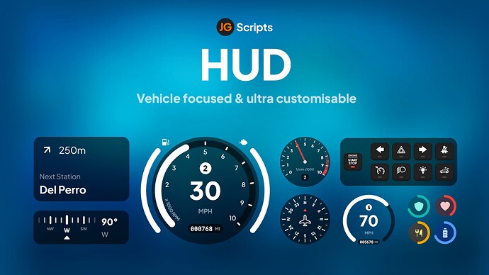 JG HUD - Vehicle focused & ultra customisable [Standalone/QB/Qbox/ESX] Thumbnail